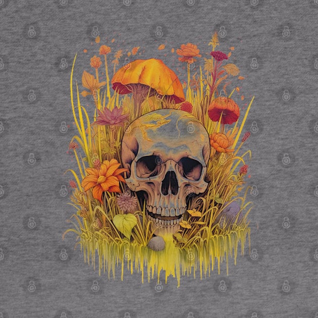 Skull and Grass by Allbestshirts